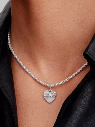 Gravierbarer Herz-Dangle Charm aus Sterlingsilber