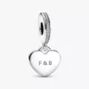 Gravierbarer Herz-Dangle Charm aus Sterlingsilber Gravierbarer Herz-Dangle Charm aus Sterlingsilber