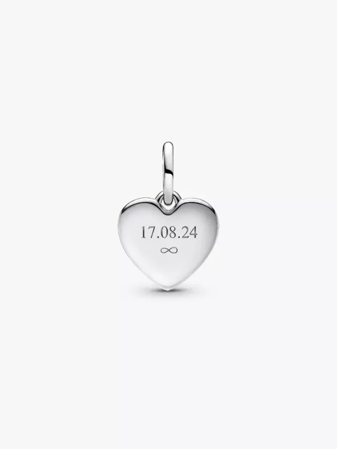 Gravierbarer Herz-Dangle Charm aus Sterlingsilber Gravierbarer Herz-Dangle Charm aus Sterlingsilber