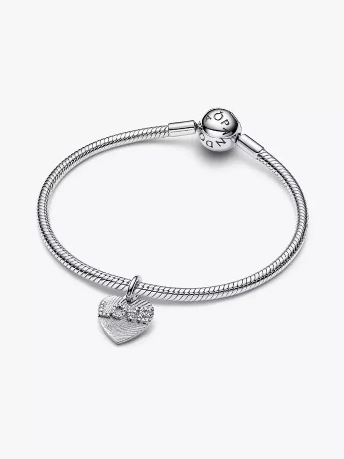 Gravierbarer Herz-Dangle Charm aus Sterlingsilber Gravierbarer Herz-Dangle Charm aus Sterlingsilber