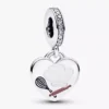 Gravierbarer Herz-Dangle Charm mit Backutensilien aus Sterlingsilber