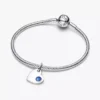 Gravierbarer Herz-Dangle Charm mit blauem Stein aus Sterlingsilber Gravierbarer Herz-Dangle Charm mit blauem Stein aus Sterlingsilber
