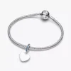 Gravierbarer Herz-Dangle Charm mit blauem Stein aus Sterlingsilber Gravierbarer Herz-Dangle Charm mit blauem Stein aus Sterlingsilber