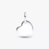 Gravierbarer Herz-Dangle Charm mit rotem Stein, Sterlingsilber Gravierbarer Herz-Dangle Charm mit rotem Stein, Sterlingsilber