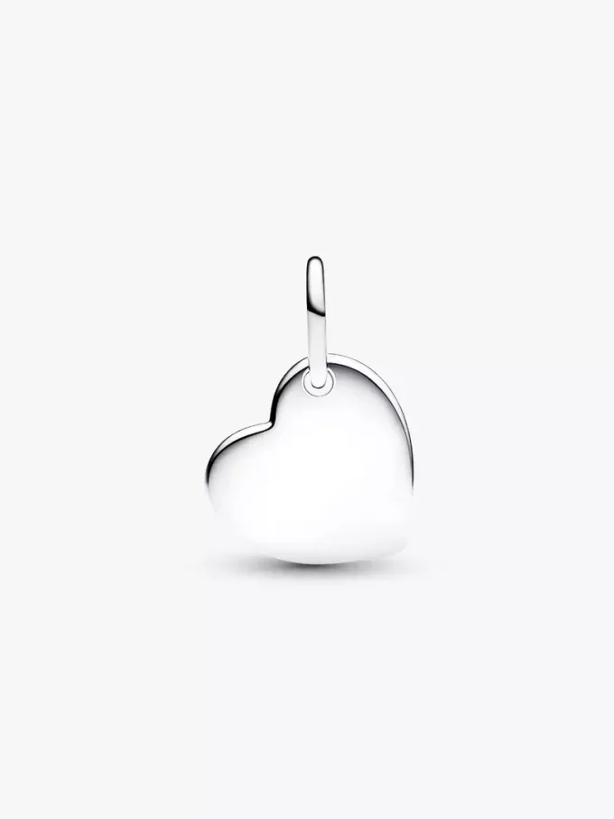 Gravierbarer Herz-Dangle Charm mit rotem Stein, Sterlingsilber Gravierbarer Herz-Dangle Charm mit rotem Stein, Sterlingsilber