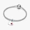 Gravierbarer Herz-Dangle Charm mit rotem Stein, Sterlingsilber Gravierbarer Herz-Dangle Charm mit rotem Stein, Sterlingsilber