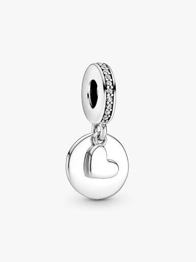 Gravierbarer Herz-Dangle Charm – Sterlingsilber Gravierbarer Herz-Dangle Charm – Sterlingsilber