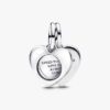 Gravierbarer Herz-Lupen-Dangle Charm – Sterlingsilber