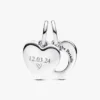Gravierbarer Herz-Lupen-Dangle Charm – Sterlingsilber
