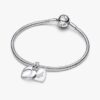 Gravierbarer Herz-Lupen-Dangle Charm – Sterlingsilber