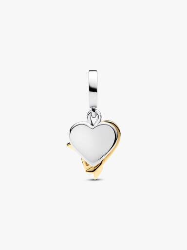 Gravierbarer Herz-&-Pfeil-Dangle Charm – Sterlingsilber, 14-karätige Vergoldung Gravierbarer Herz-&-Pfeil-Dangle Charm – Sterlingsilber, 14-karätige Vergoldung