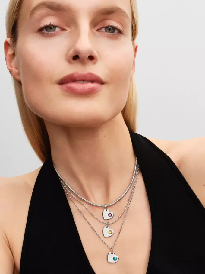 Gravierbarer türkisblauer Herz-Dangle Charm aus Sterlingsilber