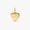 Gravierbarer Liebesherz-Dangle Charm, 14-karätig vergoldet