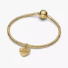 Gravierbarer Liebesherz-Dangle Charm, 14-karätig vergoldet