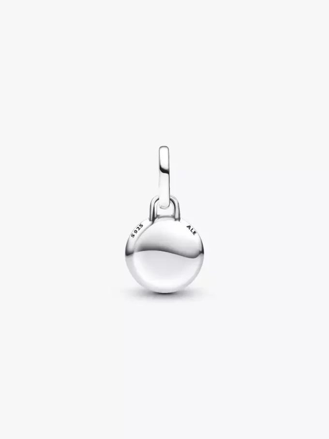 Gravierbarer Mini-Dangle Charm aus Murano Glass mit bösem Blick, Sterlingsilber