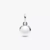 Gravierbarer Mini-Dangle Charm aus Murano Glass mit bösem Blick, Sterlingsilber