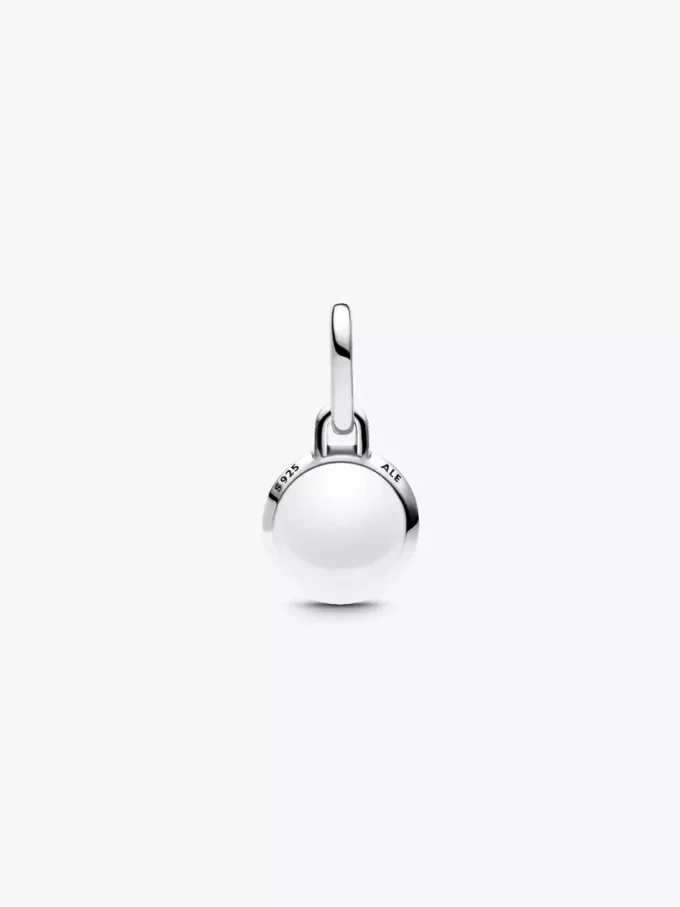 Gravierbarer Mini-Dangle Charm aus Murano Glass mit bösem Blick, Sterlingsilber