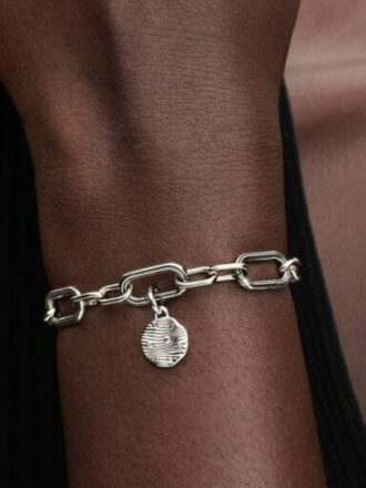 Gravierbarer Mini-Medaillon-Charm – Sterlingsilber