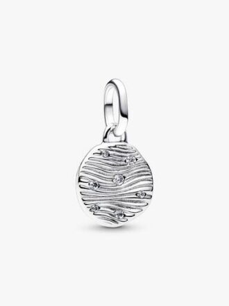 Gravierbarer Mini-Medaillon-Charm – Sterlingsilber