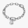 Gravierbarer Mini-Medaillon-Charm – Sterlingsilber