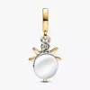 Gravierbarer Nordstern-Dangle Charm mit synthetischem Diamanten, 0,009 Karat, Sterlingsilber, 14-karätige Vergoldung Gravierbarer Nordstern-Dangle Charm mit synthetischem Diamanten, 0,009 Karat, Sterlingsilber, 14-karätige Vergoldung