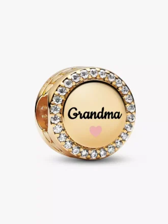 Gravierbarer Oma-Charm, 14-karätig vergoldet Gravierbarer Oma-Charm, 14-karätig vergoldet