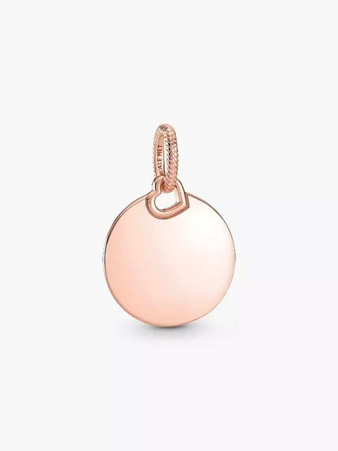Gravierbarer runder Anhänger, 14 Karat Roségold-Beschichtung