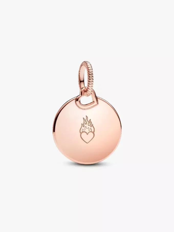 Gravierbarer runder Anhänger, 14 Karat Roségold-Beschichtung