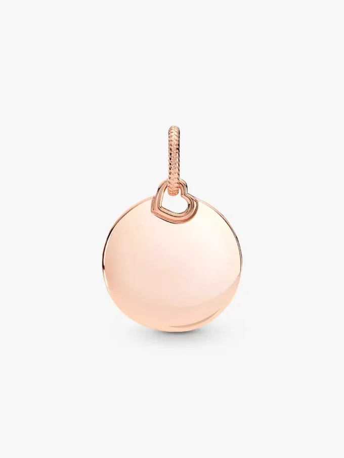 Gravierbarer runder Anhänger, 14 Karat Roségold-Beschichtung