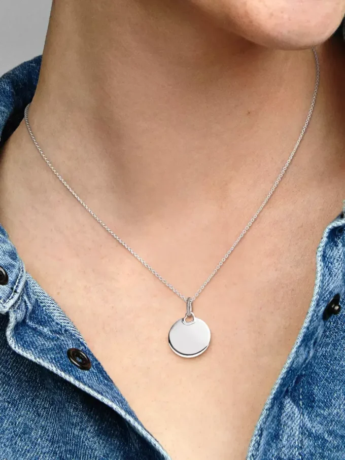 Gravierbarer runder Anhänger aus Sterlingsilber