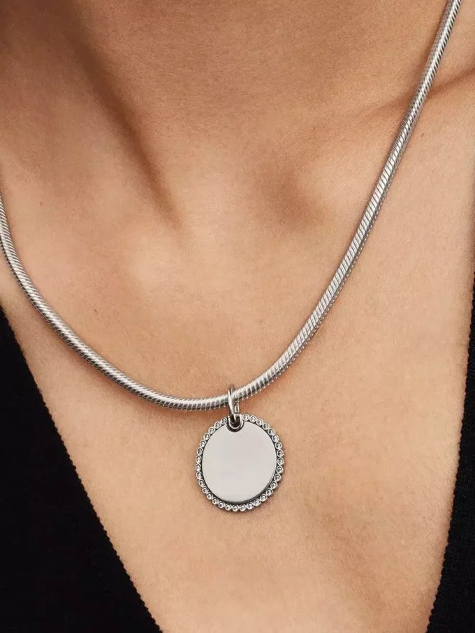 Gravierbarer runder Anhänger aus Sterlingsilber