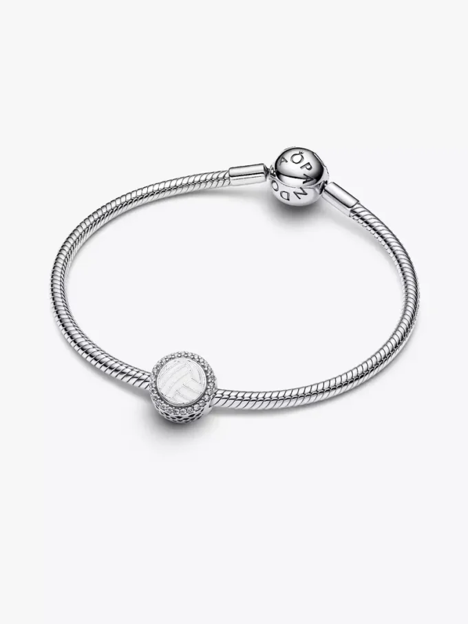 Gravierbarer Volleyball-Charm aus Sterlingsilber Gravierbarer Volleyball-Charm aus Sterlingsilber