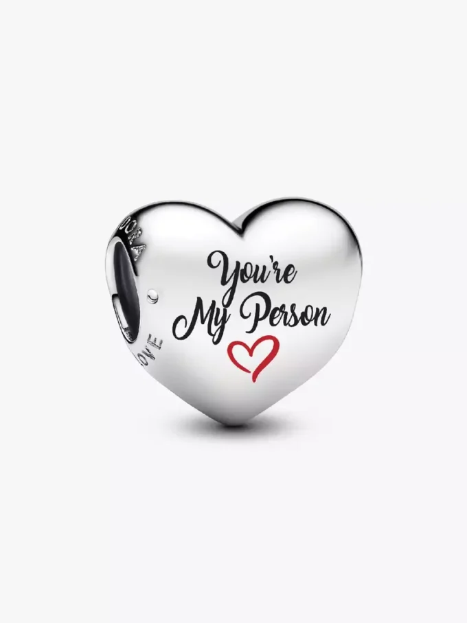 Gravierbarer „You’re My Person“-Herz-Charm aus Sterlingsilber
