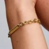 Gravierbares Bar-Link-Armband, 14-karätig vergoldet