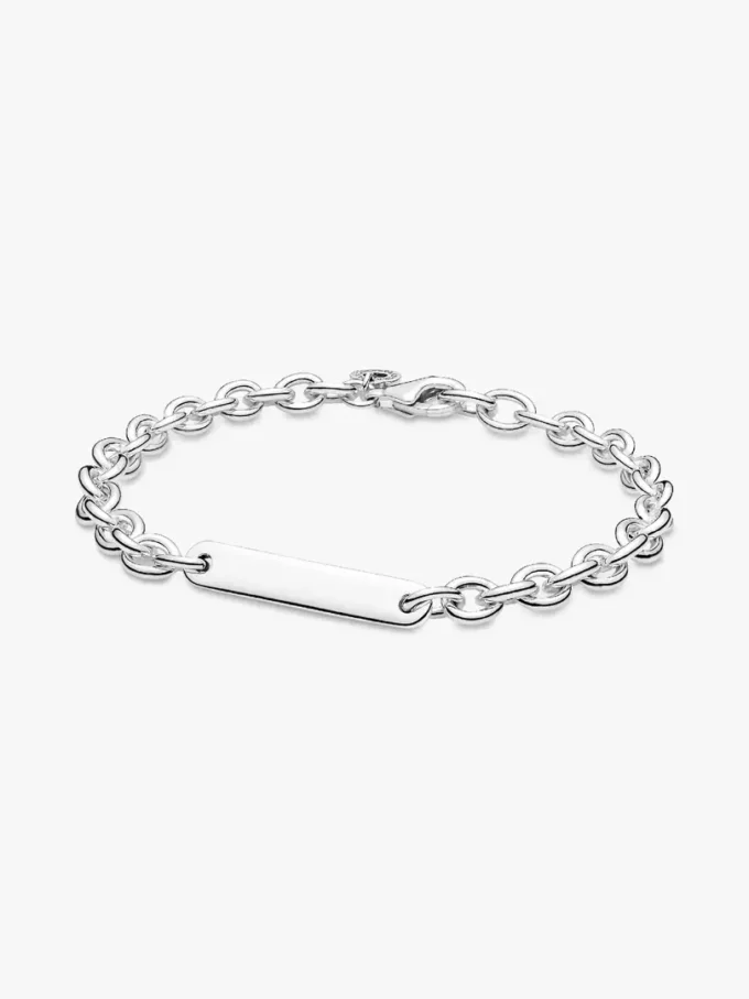 Gravierbares Bar-Link-Armband aus Sterlingsilber