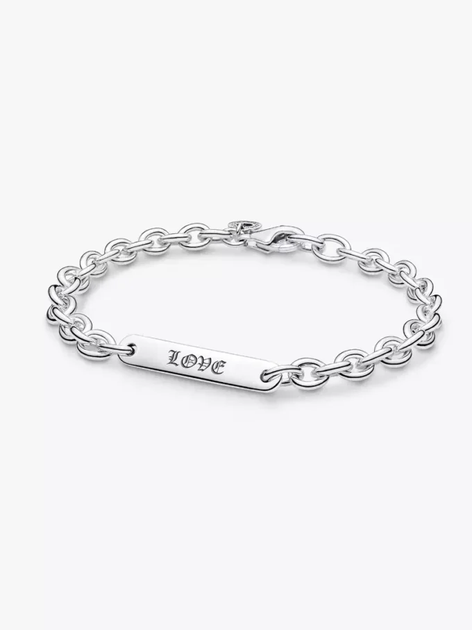 Gravierbares Bar-Link-Armband aus Sterlingsilber