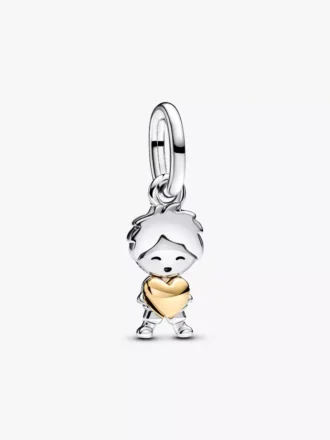 Happy Boy Dangle Charm aus Sterlingsilber, 14-karätig vergoldet