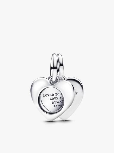 Gravierbares Doppelherz-Charm-Armband-Set – 3er-Set Gravierbares Doppelherz-Charm-Armband-Set – 3er-Set