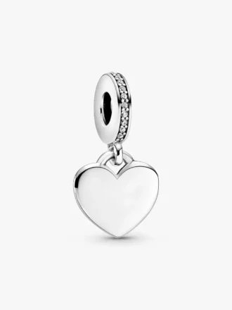 Gravierbarer Herz-Dangle Charm aus Sterlingsilber