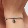 Red Eternity Circle Dangle Charm – Sterlingsilber