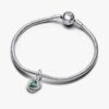 Red Eternity Circle Dangle Charm – Sterlingsilber