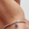 Red Eternity Circle Dangle Charm – Sterlingsilber