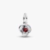 Red Eternity Circle Dangle Charm – Sterlingsilber