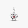 Red Eternity Circle Dangle Charm – Sterlingsilber
