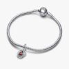 Red Eternity Circle Dangle Charm – Sterlingsilber