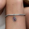 Red Eternity Circle Dangle Charm – Sterlingsilber