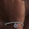 Red Eternity Circle Dangle Charm – Sterlingsilber