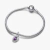 Red Eternity Circle Dangle Charm – Sterlingsilber