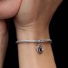 Red Eternity Circle Dangle Charm – Sterlingsilber