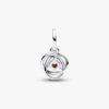 Red Eternity Circle Dangle Charm – Sterlingsilber